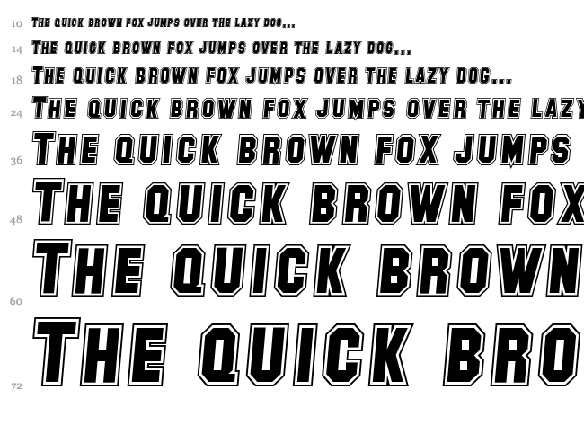 SF Collegiate font waterfall